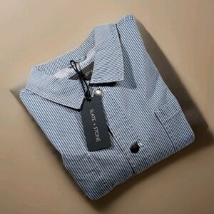 Slate & Stone Engineer Stripe Chore Shirt Jacket Men's XL (N9JKT54111) Pockets